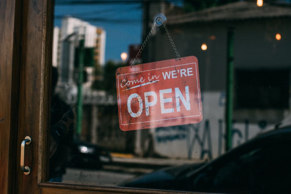 Small business open sign